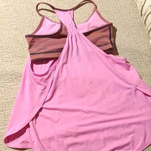 lululemon pink top with built in bra